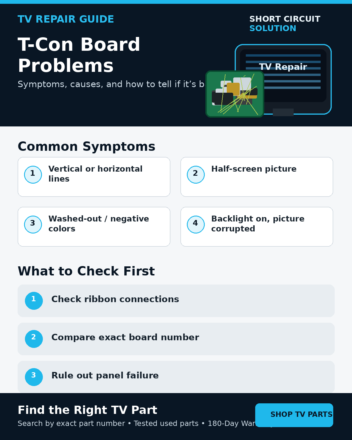 T-Con board problems TV repair guide