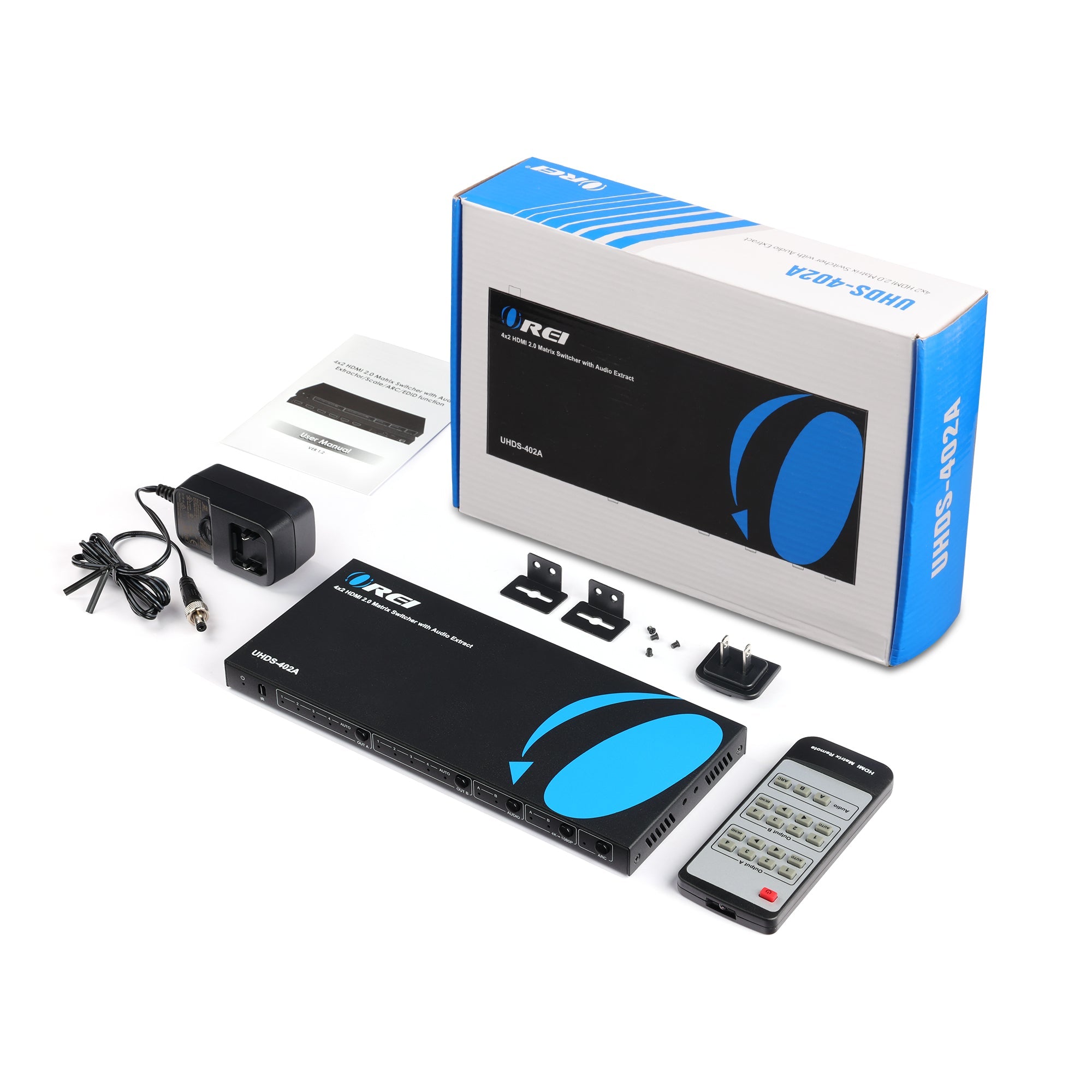 4K@60hz 4x2 HDMI™ Matrix  (Audio Extract)-UHDS-402A