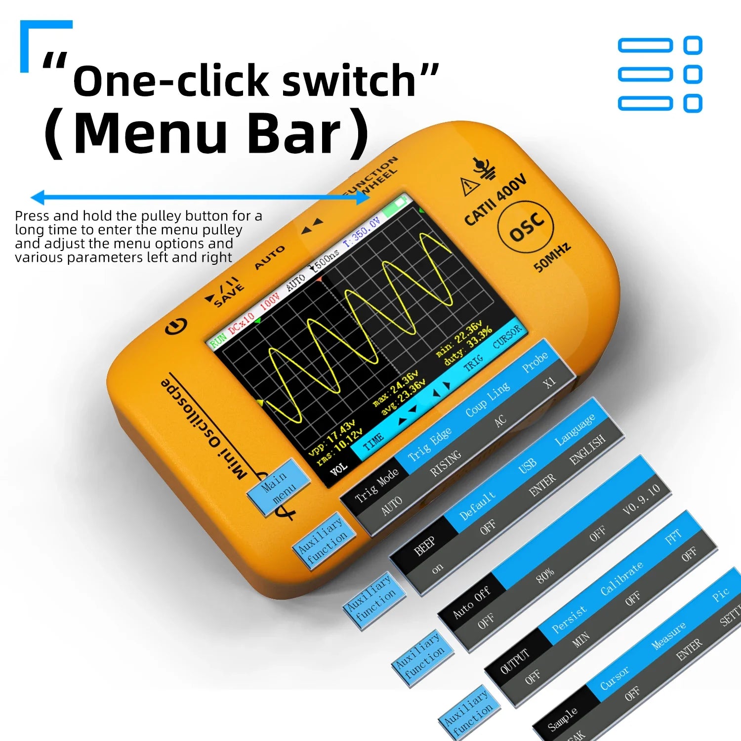 BSIDE OT4 Handheld Digital Oscilloscope