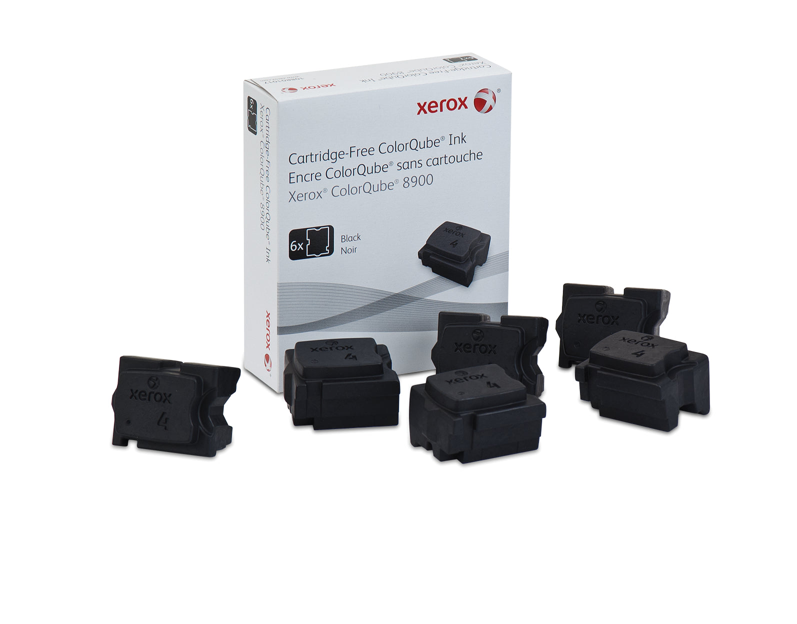 New, Pre-Owned - Xerox ColorQube Ink Black, ColorQube 8900 (6 Sticks), 108R01017