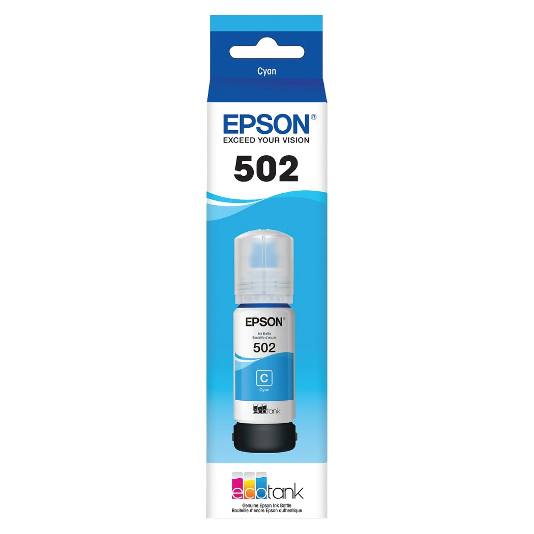 New, Pre-Owned - Epson 502 Cyan Ink Bottle, T502220-S