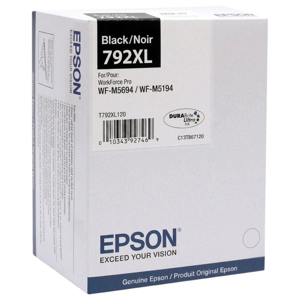New, Pre-Owned - Epson 792XL High-Yield Black Ink Cartridge, T792XL120