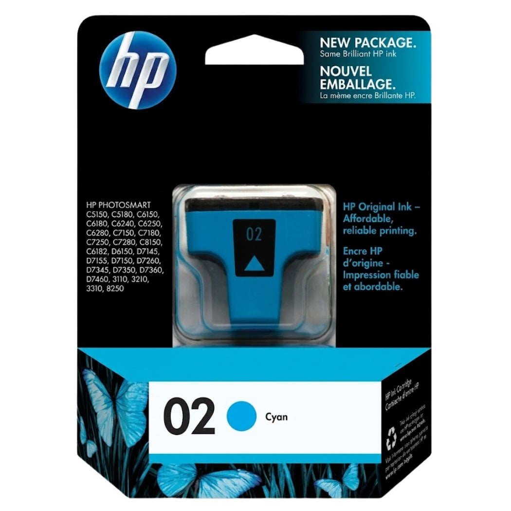 New, Pre-Owned - HP 02 (C8771WN) Cyan Ink Cartridge