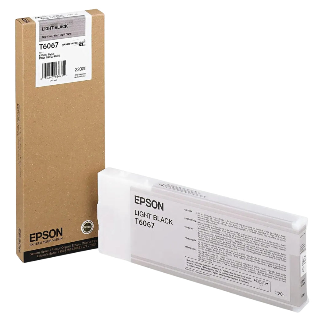 New, Pre-Owned - Epson 220ml UltraChrome K3 Light Black Ink Cartridge, T606700