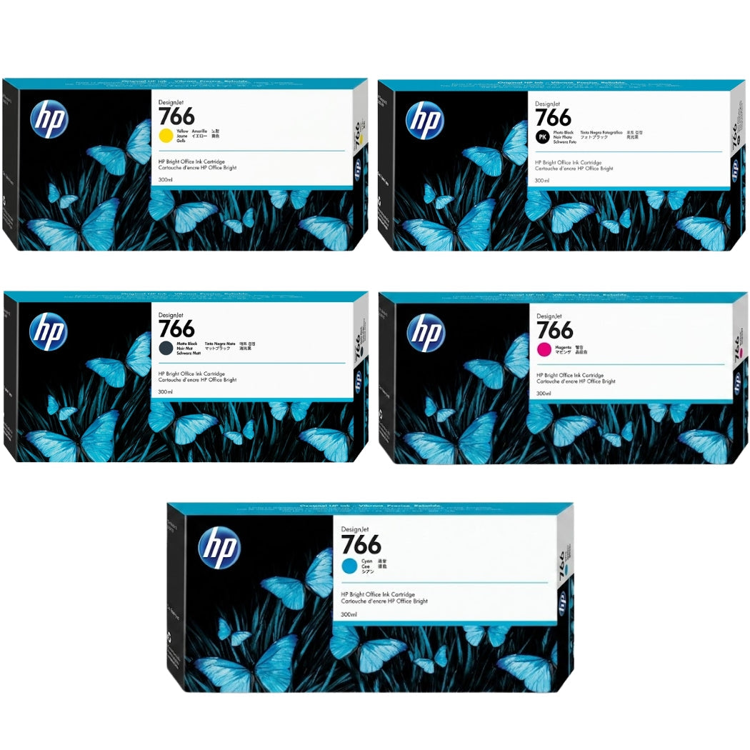 New, Pre-Owned - HP 766 Black/Color Ink Cartridge-6 Pack