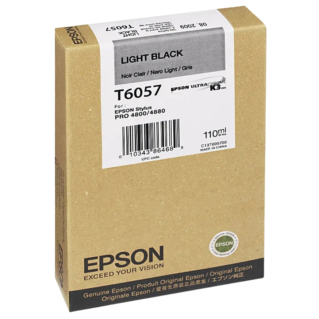 New, Pre-Owned - Epson T6057 Light Black Ink Cartridge, T605700