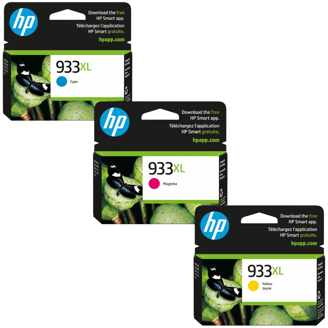 New, Pre-Owned - HP 933XL Cyan, Magenta, Yellow Ink Cartridge- 3 Pack