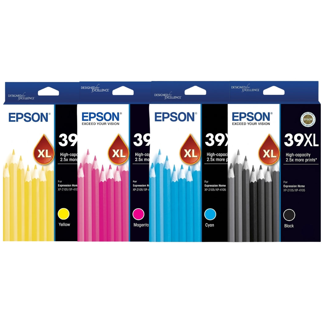 New, Pre-Owned - Epson 39XL High Yield Tri-Color Ink Cartridge, C13T04L996 - 4-Pack