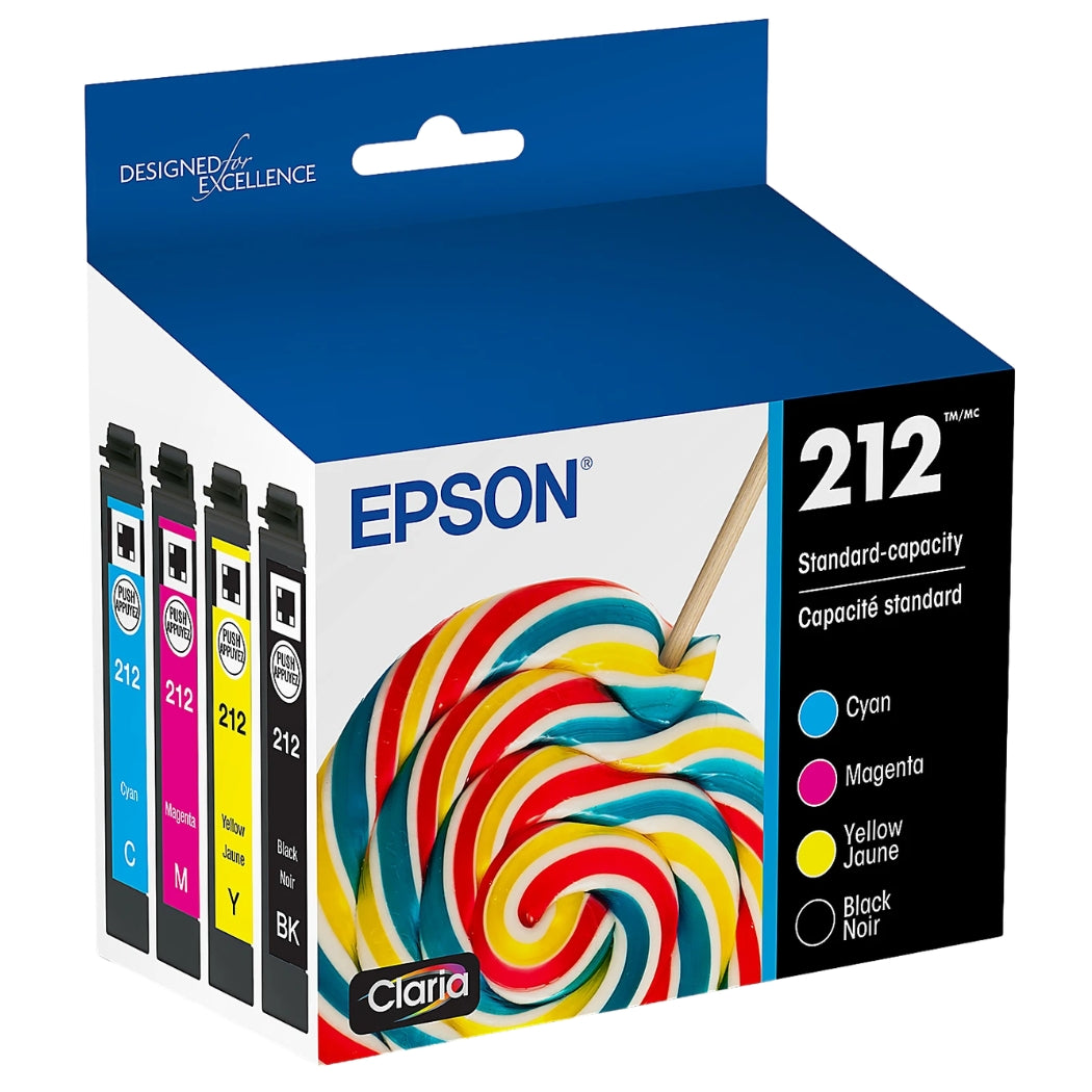 New, Pre-Owned - Epson 212 Standard Yield Multi-Color (4-Pack) Ink Cartridge, T212520-S
