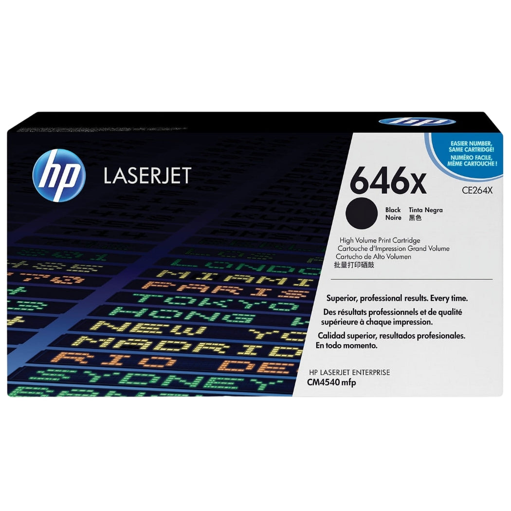 New, Pre-Owned - HP 646X High Yield Black LaserJet Toner Cartridge, CE264X