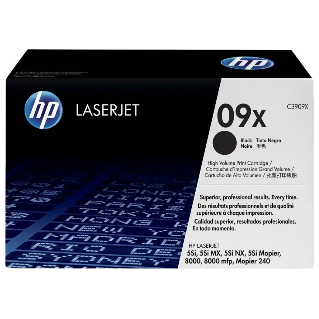 New, Pre-Owned - HP 09X High-Yield Black LaserJet Toner Cartridge, C3909X
