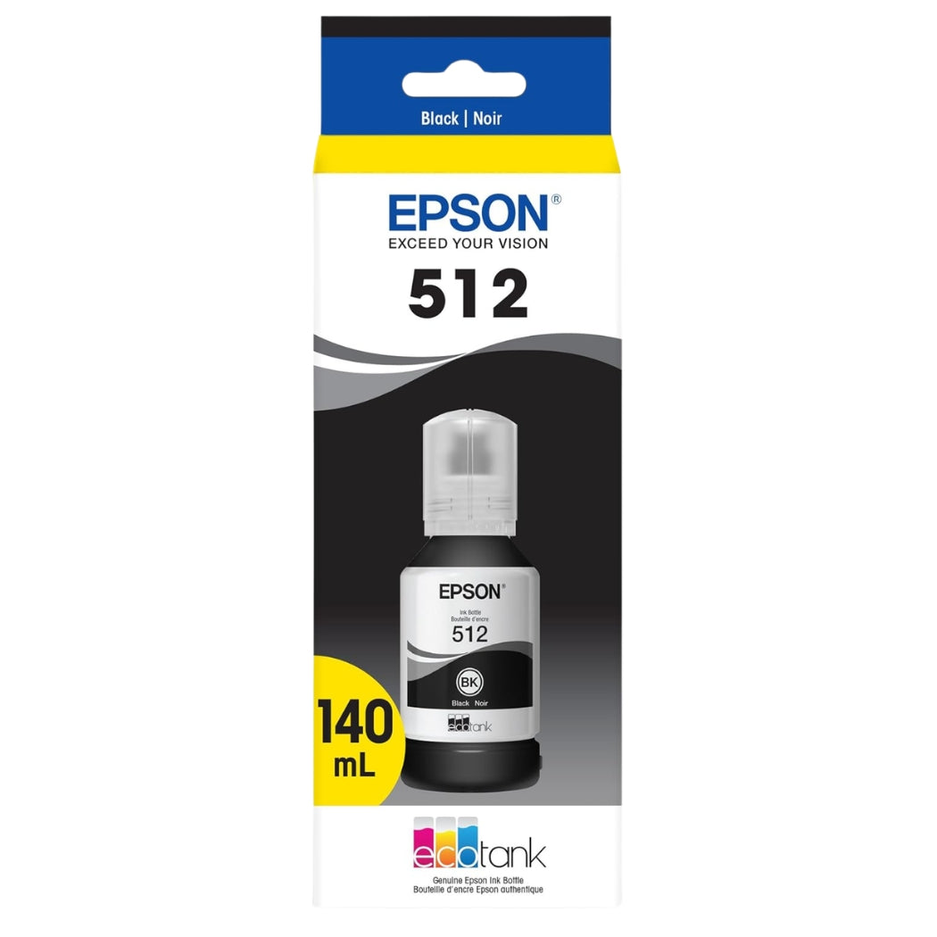 New, Pre-Owned - Epson 512 EcoTank Black Ink Bottle,T512020-S