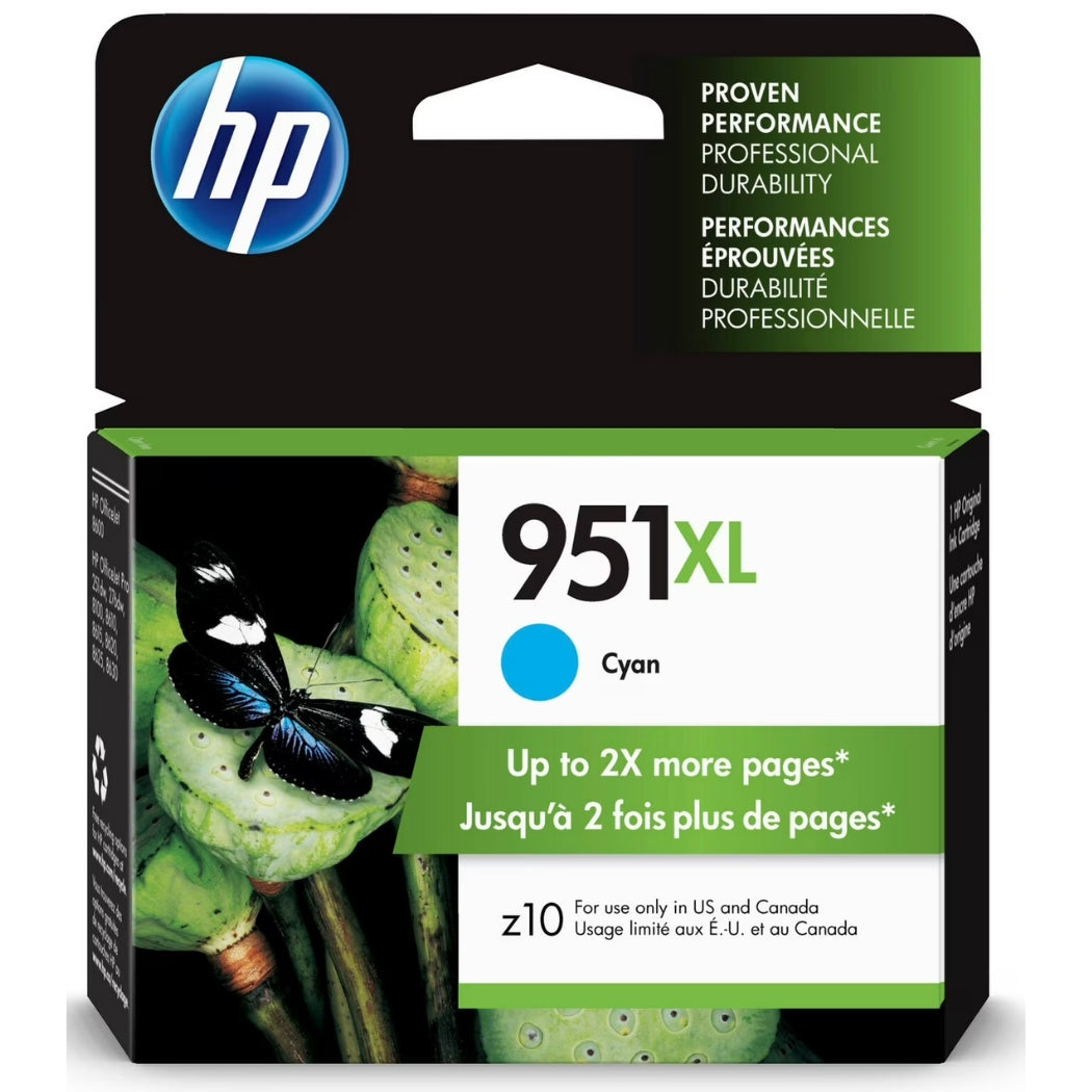 New, Pre-Owned - HP 951XL (CN046AN) Cyan Ink Cartridges