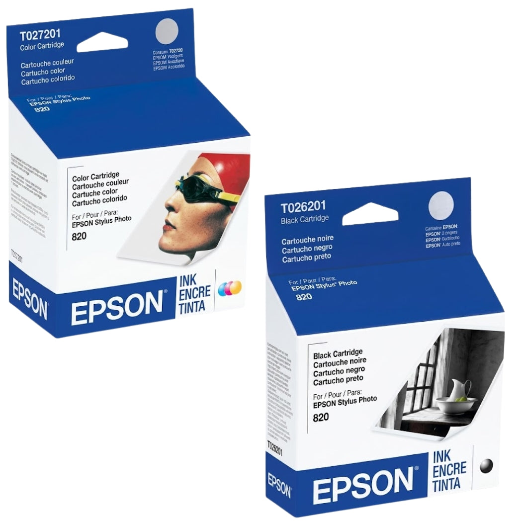 New, Pre-Owned - Epson T026 T027 Black & Color Ink Cartridges