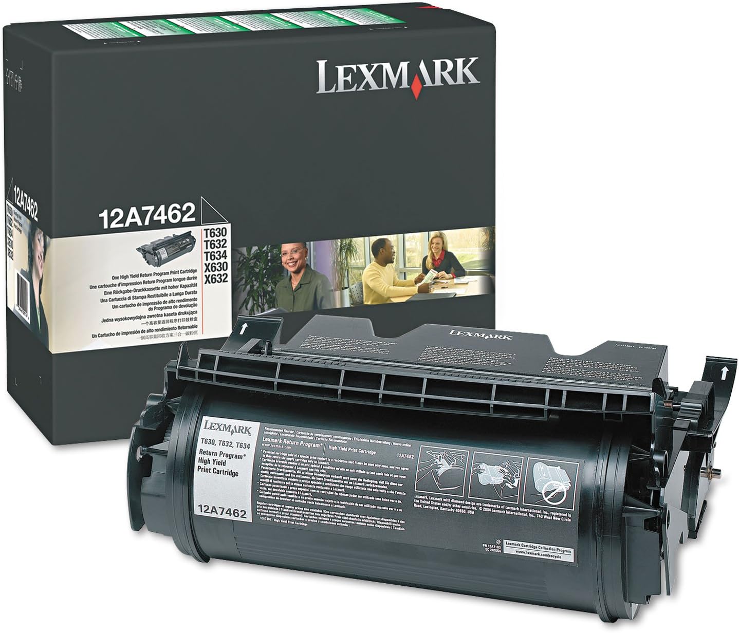 New, Pre-Owned - Lexmark 12A7462 High Yield Black Toner Cartridge