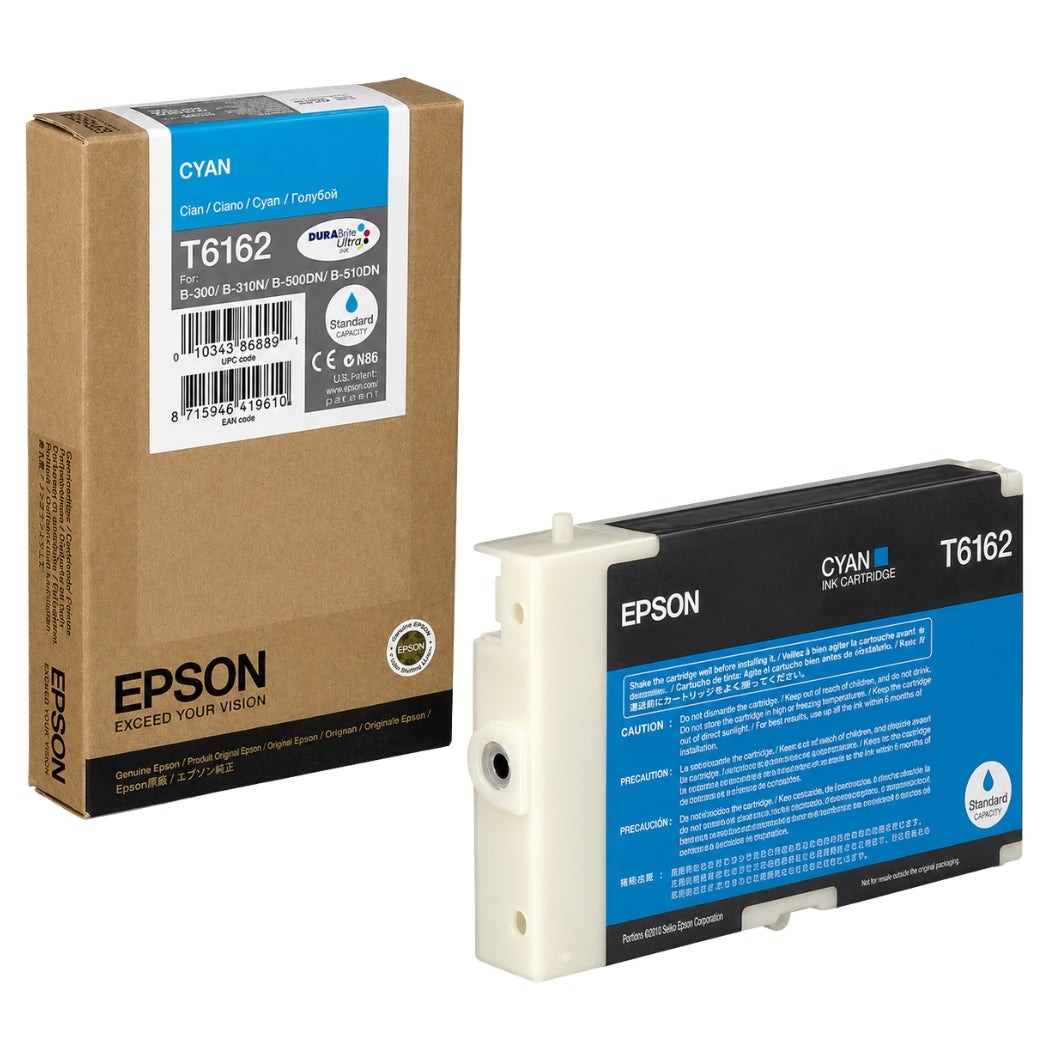 New, Pre-Owned - Epson T6162 Standard-Yield Cyan Ink Cartridge, C13T616200
