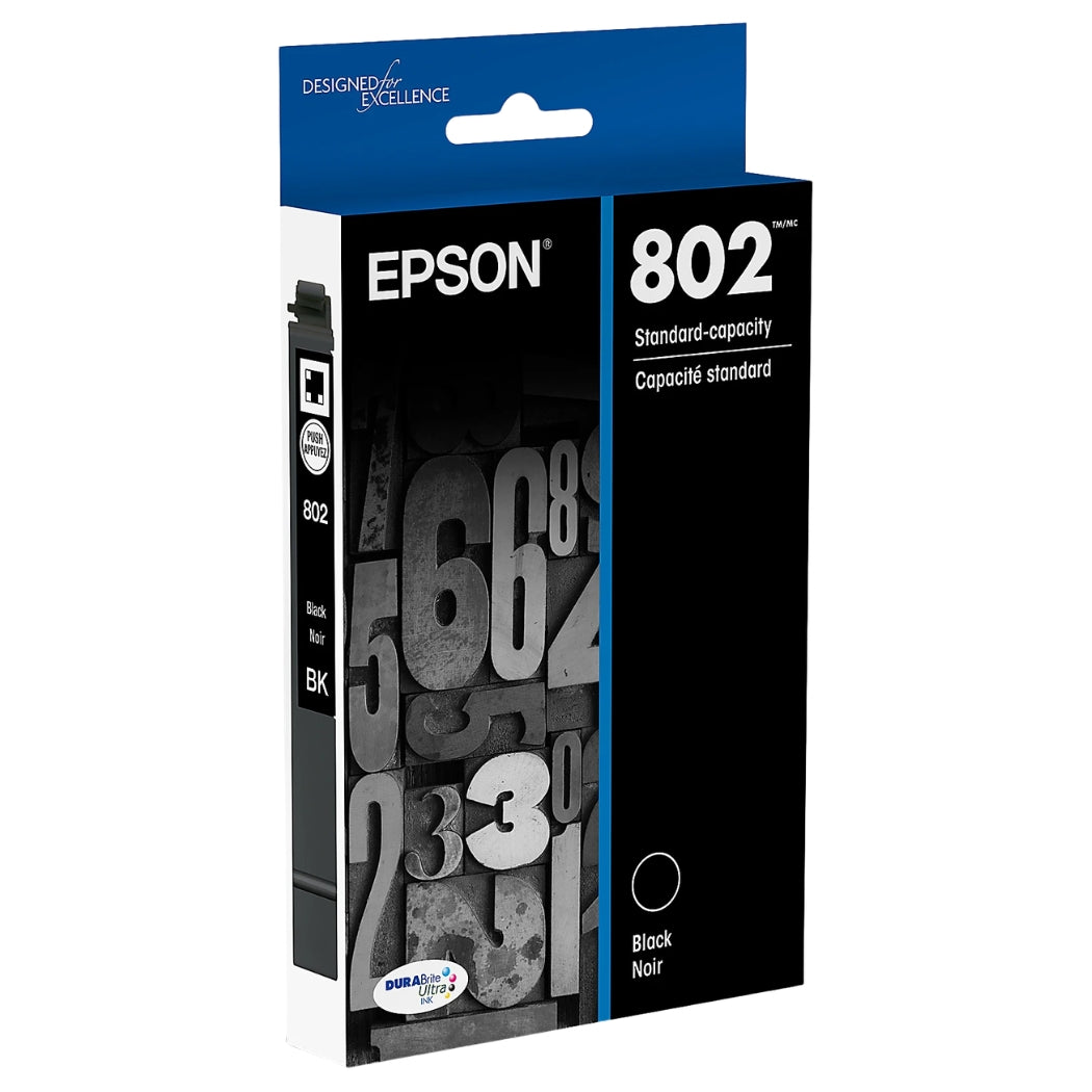 New, Pre-Owned - Epson T802 Standard Yield Black Ink Cartridge,T802120-S