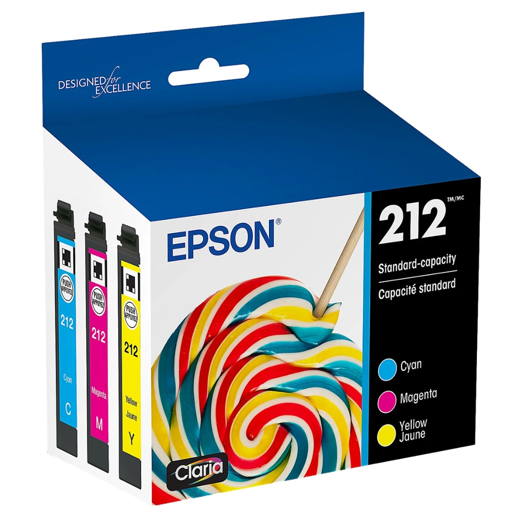 New, Pre-Owned - Epson 212 Standard Yield Multi-Color (3-Pack) Ink Cartridge, T212120-S