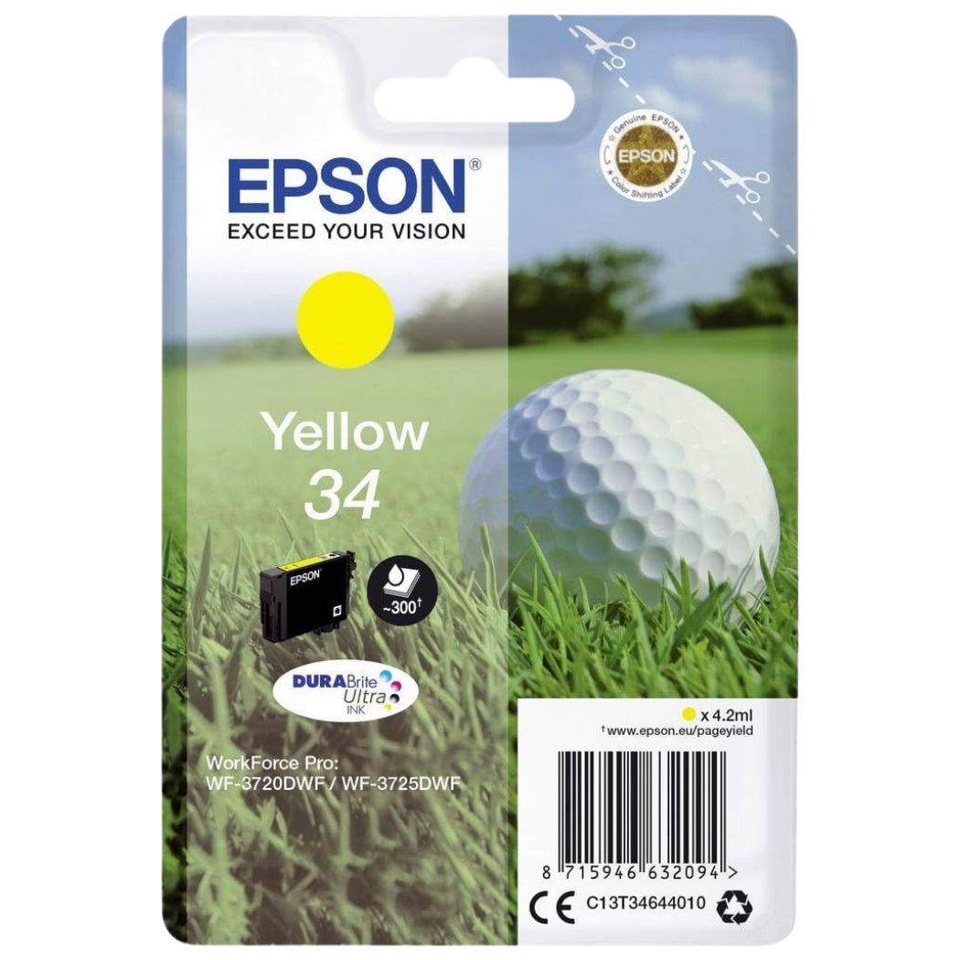 New, Pre-Owned - Epson 34 (T0344) Yellow Ink Cartridge