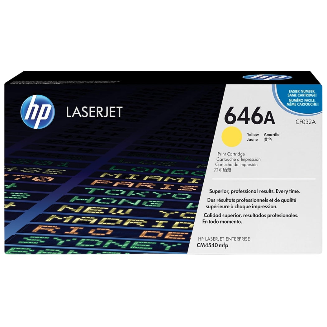 New, Pre-Owned - HP 646A Standard Yield Yellow LaserJet Toner Cartridge, CF032A
