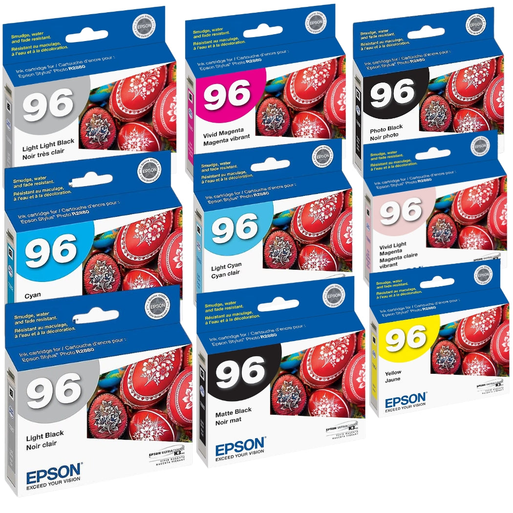 New, Pre-Owned - Epson 96 Black and Color Ink Cartridges-9 Pack