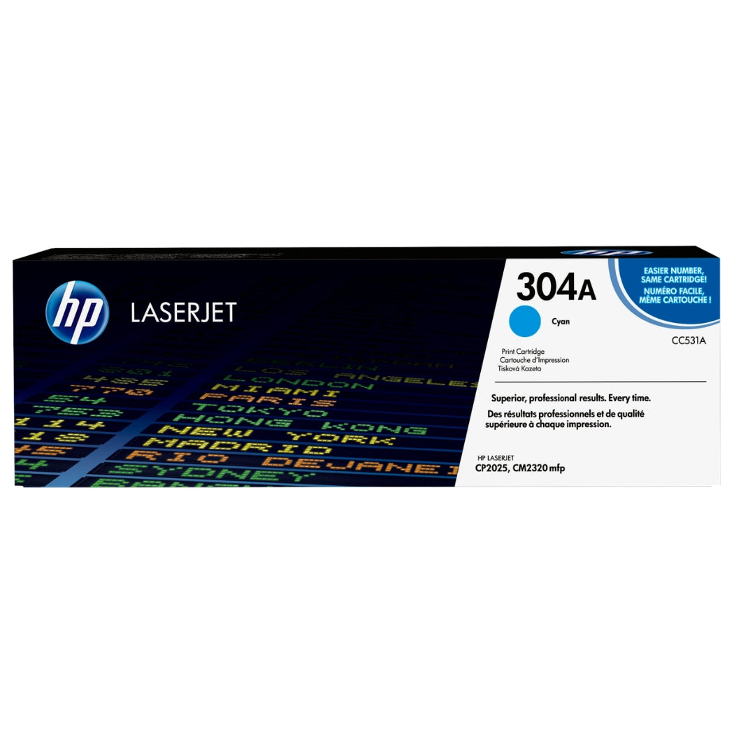 New, Pre-Owned - HP 304A High Yield Cyan LaserJet Toner Cartridge, CC531A