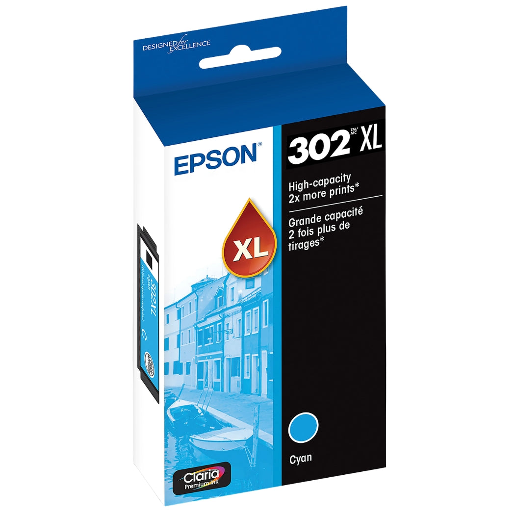 New, Pre-Owned - Epson 302XL Claria Premium High-Yield Cyan Ink Cartridge, T302XL220