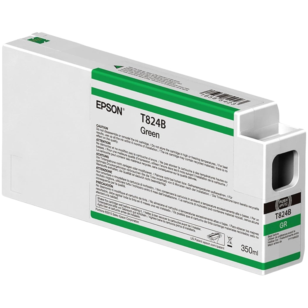 New, Pre-Owned - Epson T824B Standard Yield Green Ink Cartridge, C13T824B00