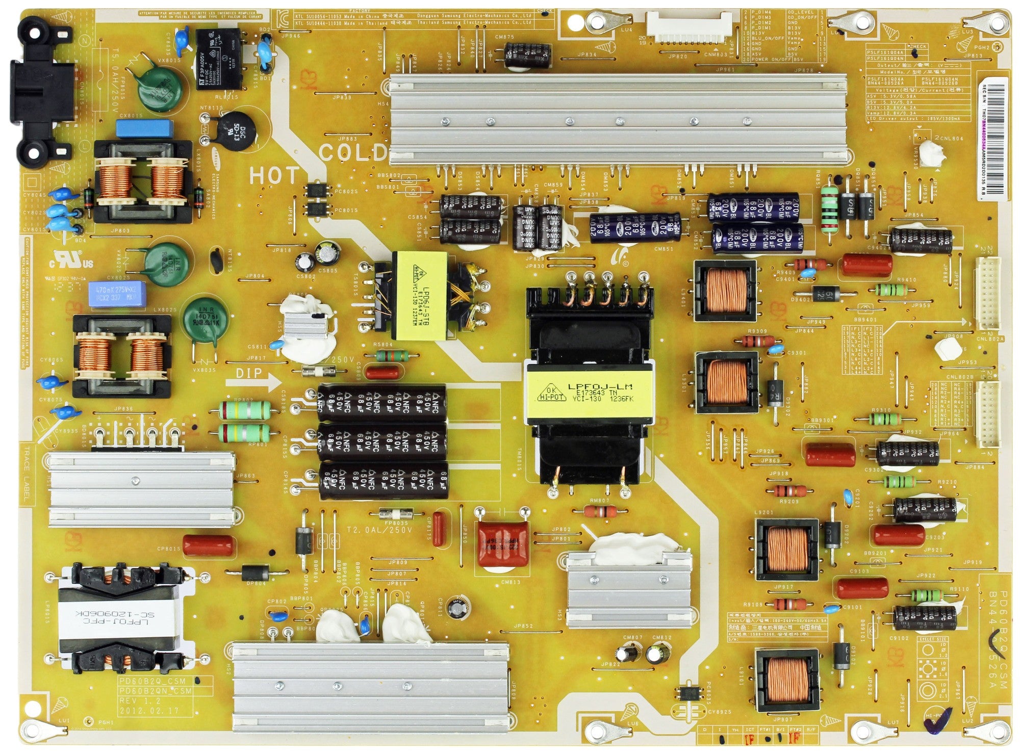 Samsung BN44-00634A (PSLF161Q04A) Power Supply / LED Board