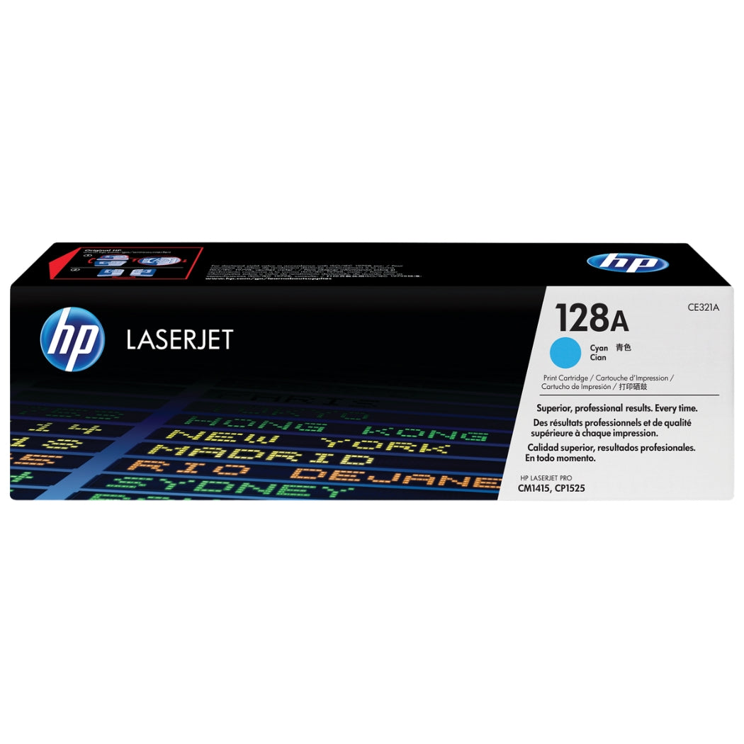 New, Pre-Owned - HP 128A Standard Yield Cyan Toner Cartridge, CE321A