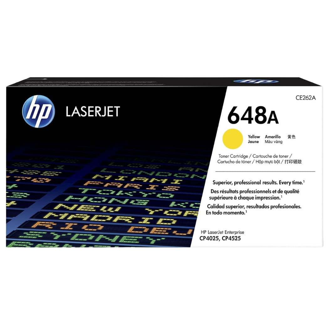 New, Pre-Owned - HP 648A Yellow Standard-Yield LaserJet Toner Cartridge, CE262A