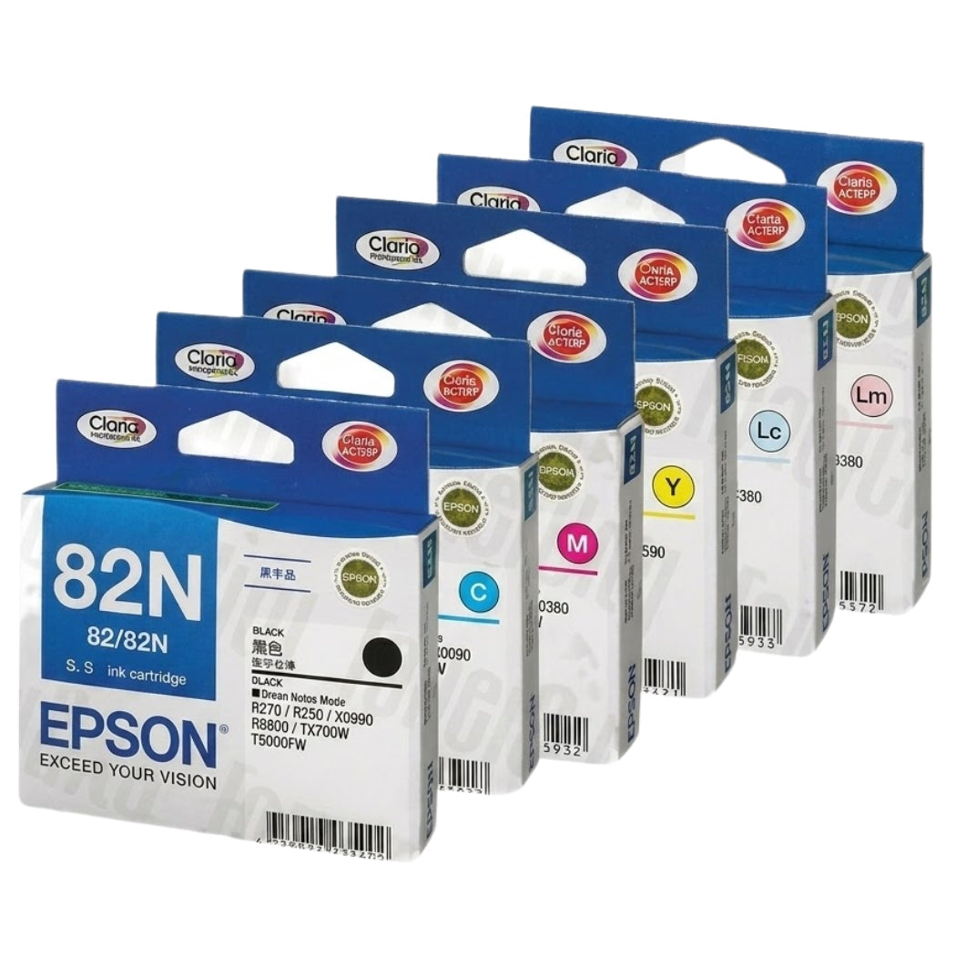 New, Pre-Owned - Epson 82 Black and Color Ink Cartridge-6 Pack