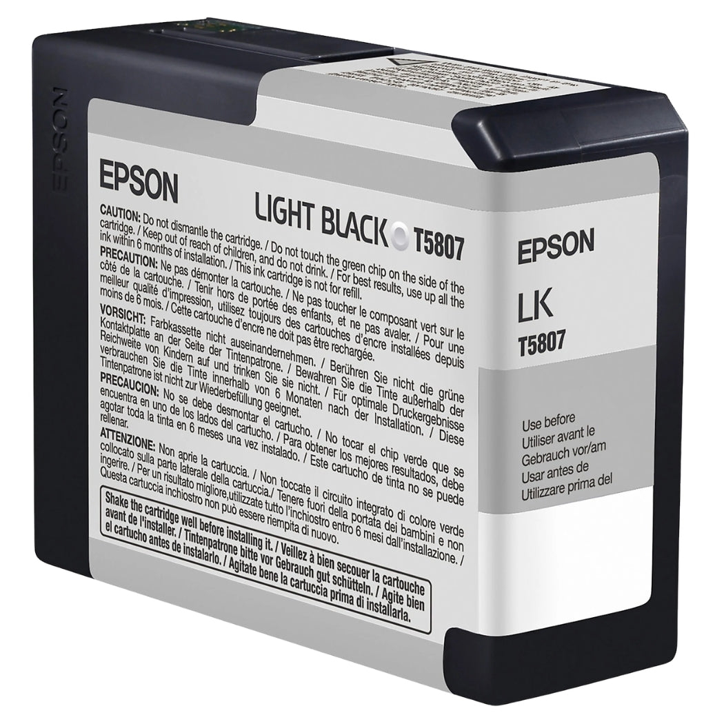 New, Pre-Owned - Epson T5807 Light Black 80ml Ink Cartridge