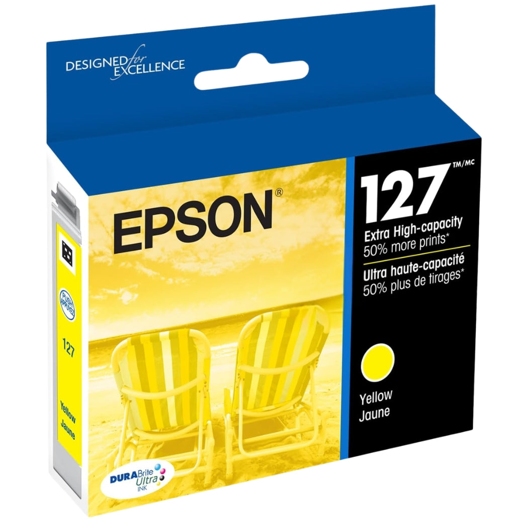 New, Pre-Owned - Epson 127 Yellow ink cartridge, T127420