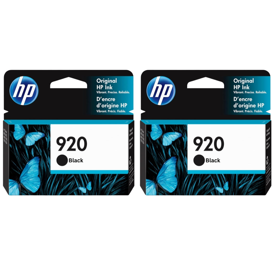 New, Pre-Owned - HP New, Pre-Owned - 920 (CD971AN) Black Ink Cartridges- Twin Pack
