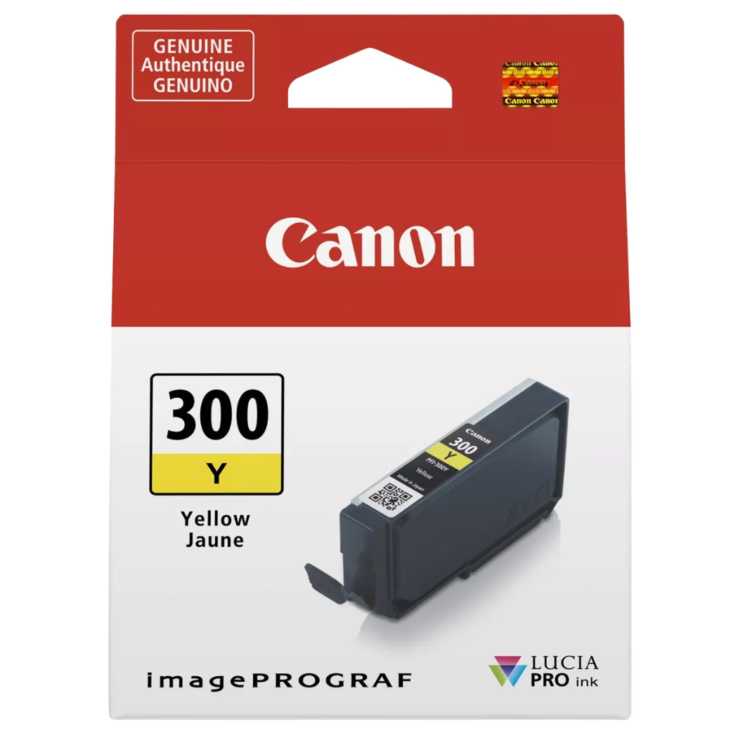 New, Pre-Owned - Canon PFI-300 Standard Yield Yellow Ink Cartridge, 4196C001