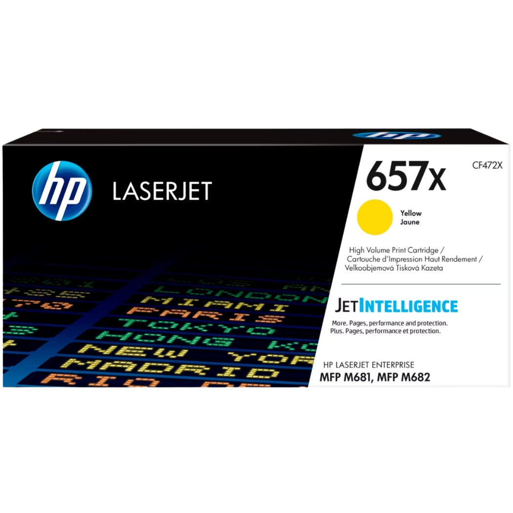 New, Pre-Owned - HP 657X High Yield Yellow LaserJet Toner Cartridge, CF472X
