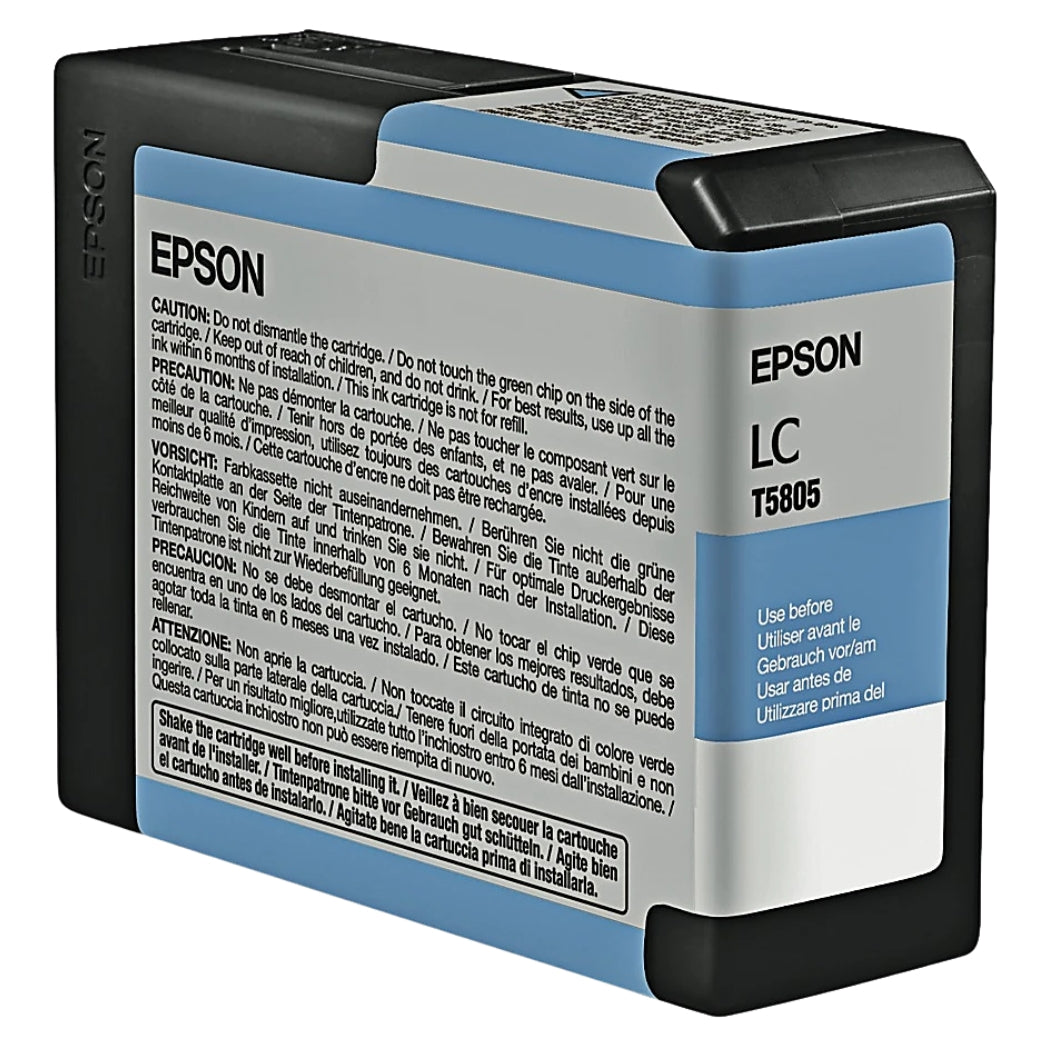 New, Pre-Owned - Epson T5805 Light Cyan 80ml Ink Cartridge