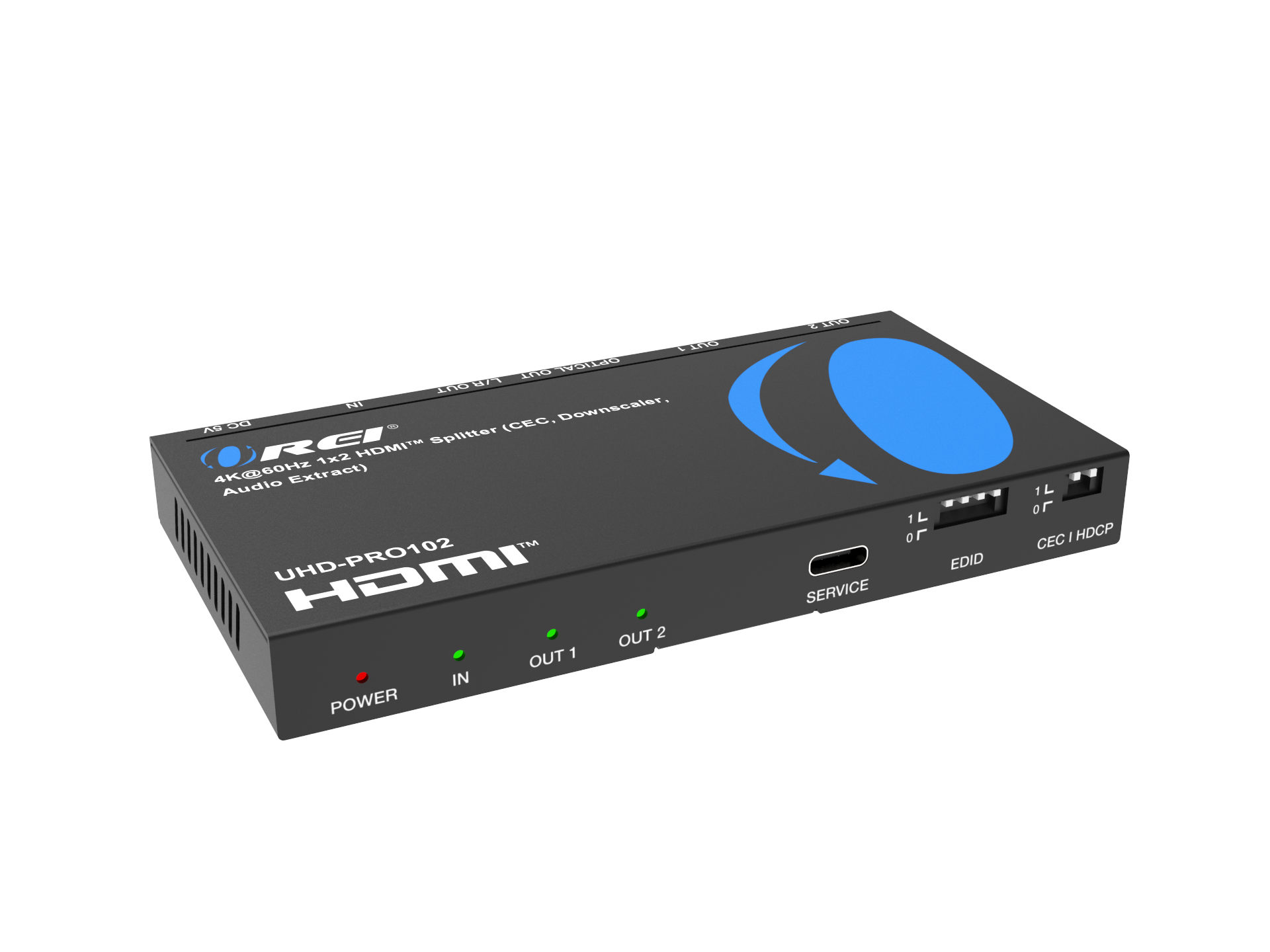 4K@60Hz 1x2 HDMI™ Splitter (CEC, Downscaler, Audio Extract)  UHD-PRO102