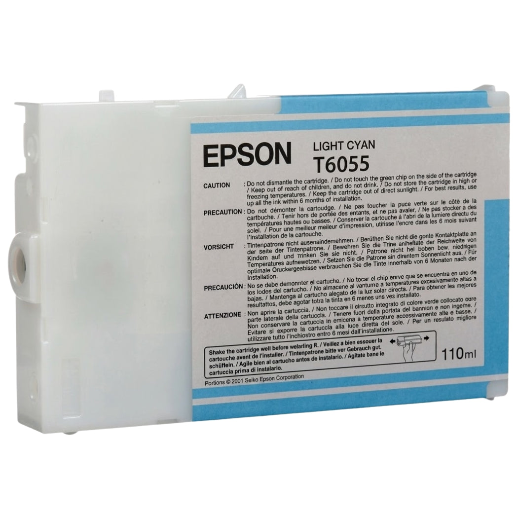 New, Pre-Owned - Epson T6055 Light Cyan Ink Cartridge, T605500