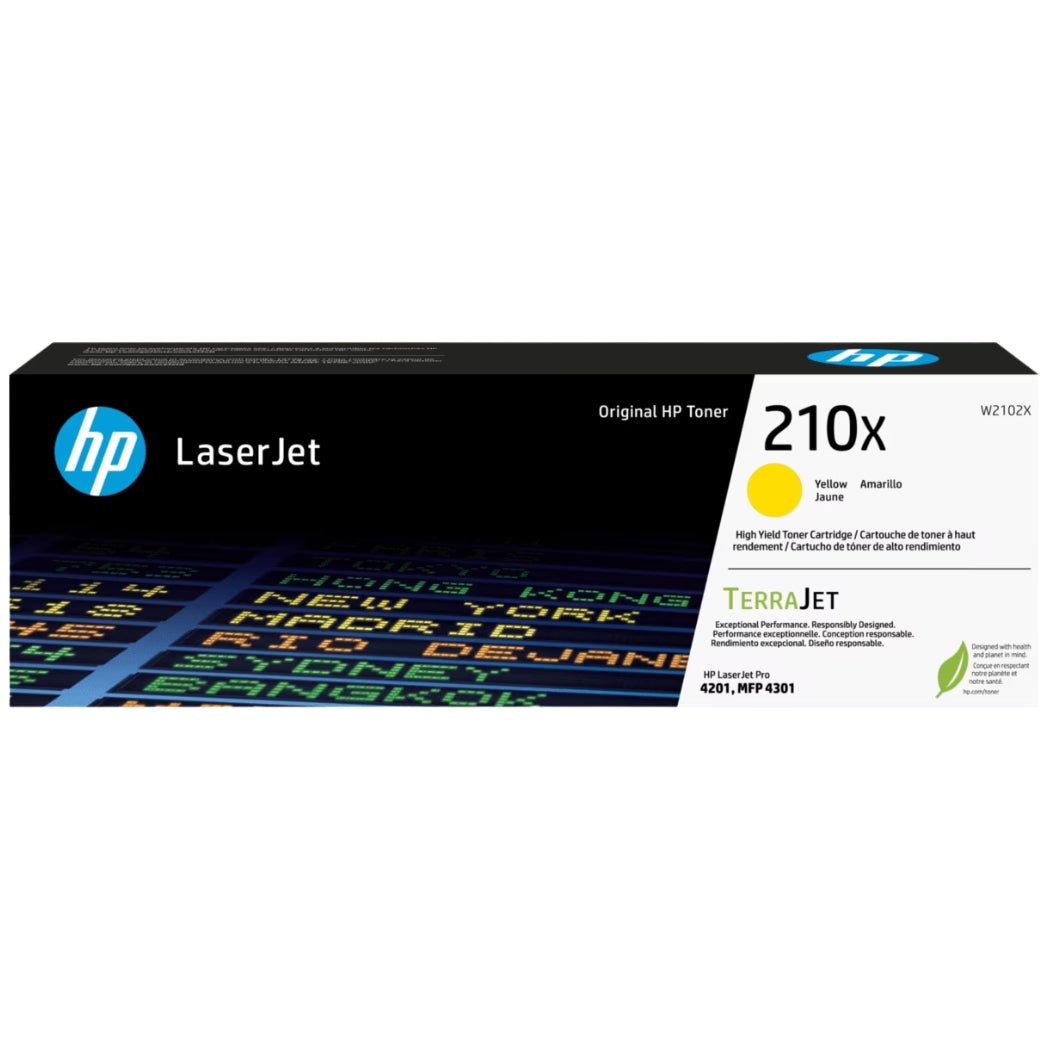 New, Pre-Owned - HP 210X High Yield Yellow Toner Cartridge, W2102X