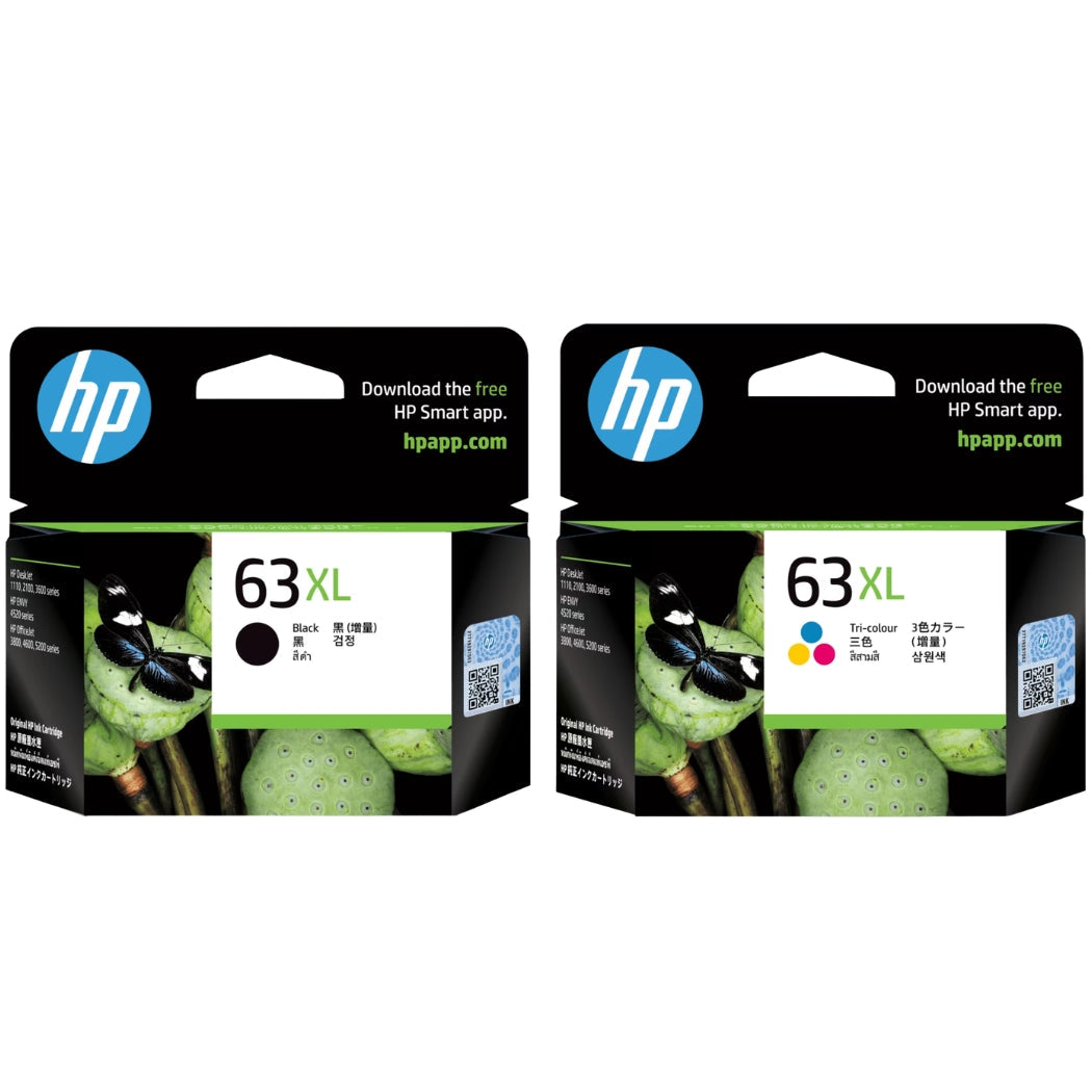 New, Pre-Owned - High Yield HP 63XL Black and Tri-Color Ink Cartridge