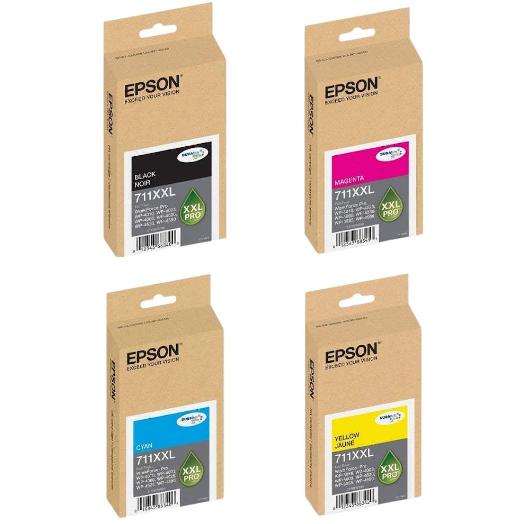New, Pre-Owned - Epson 711XXL Extra High Capacity Ink Cartridge Complete Color Set