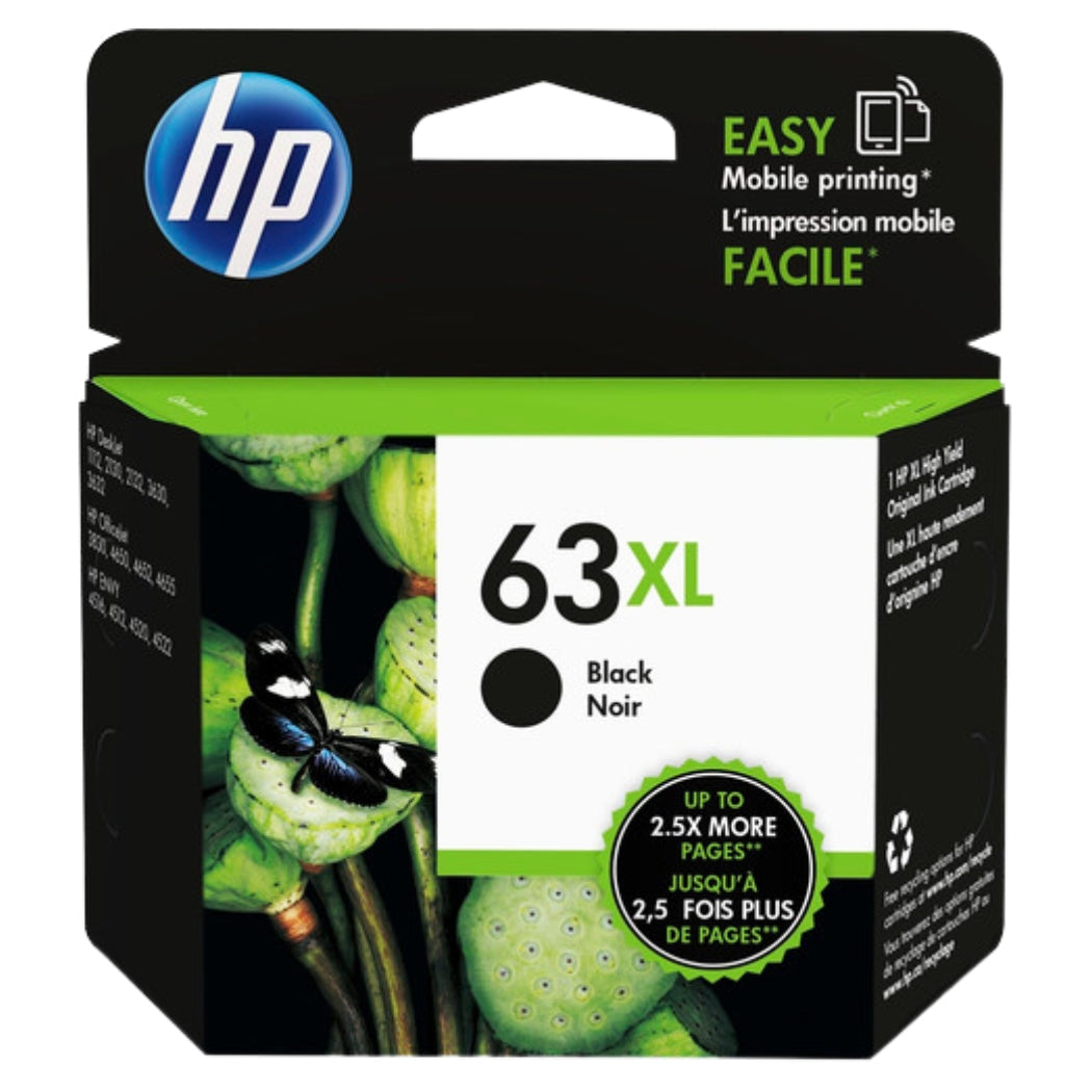 New, Pre-Owned - HP 63XL (F6U64AN) High Yield  Black Ink Cartridge