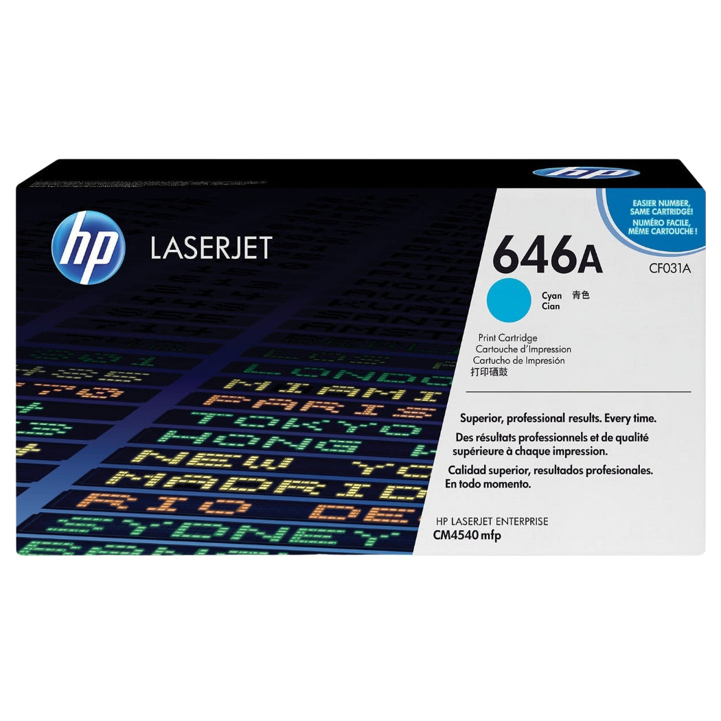 New, Pre-Owned - HP 646A Standard-Yield Cyan Laser Toner Cartridge, CF031A