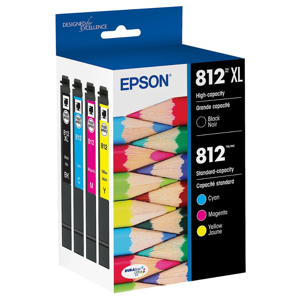 New, Pre-Owned - Epson T812XL/812 Multi-Color (4-Pack) Ink Cartridge, T812XL-BCS