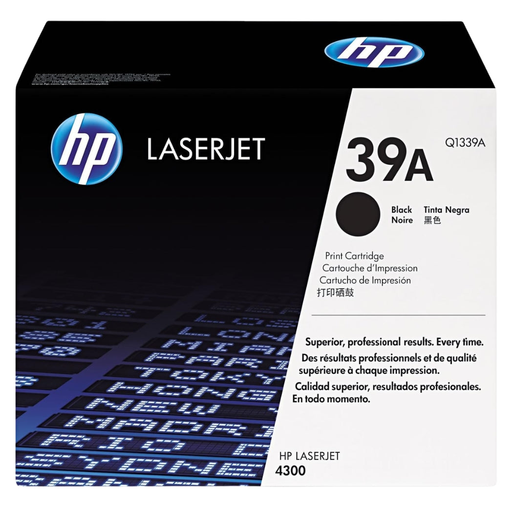 New, Pre-Owned - HP 39A Black LaserJet Toner Cartridge, Q1339A