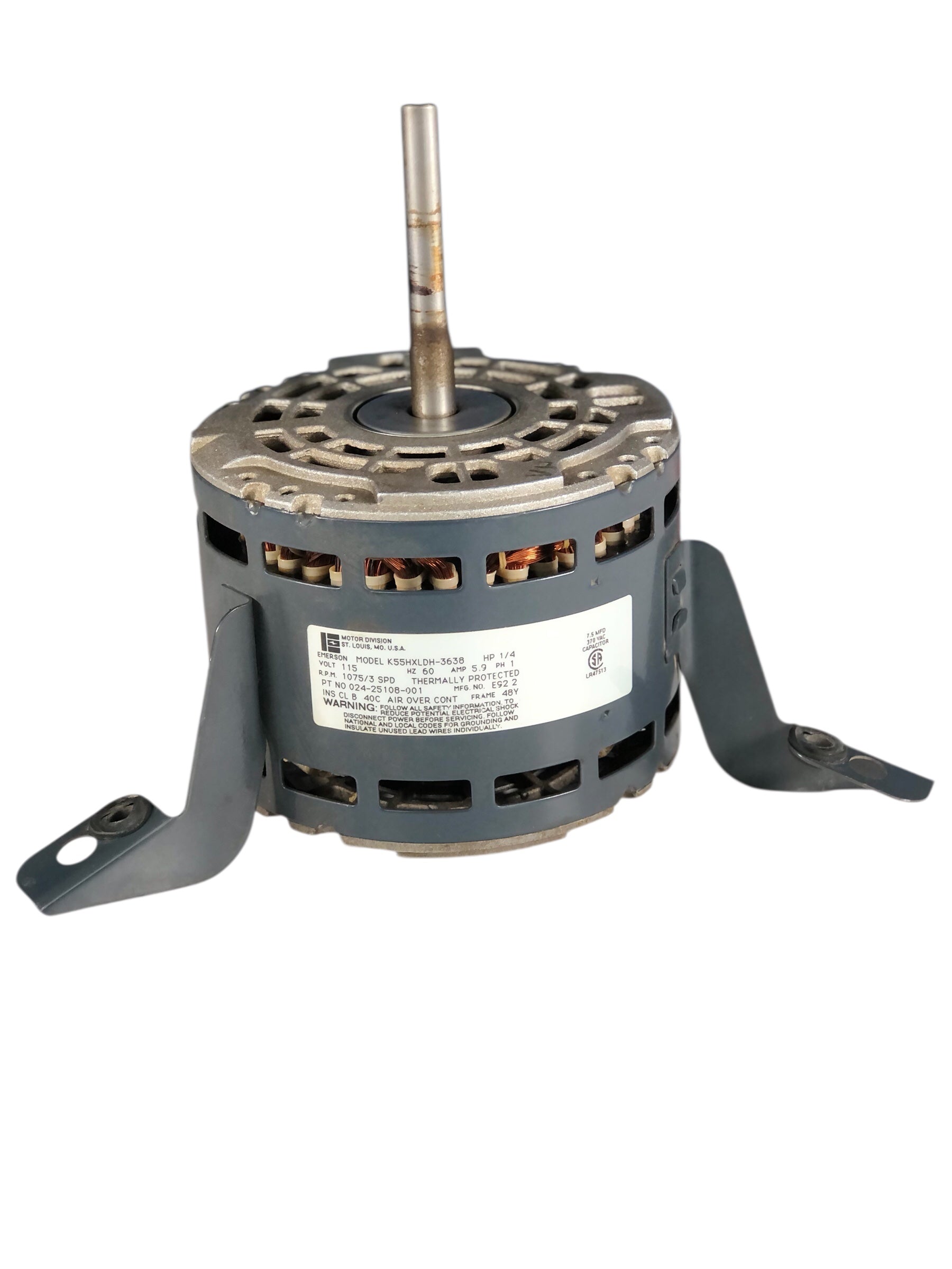 Emerson K55HXLDH-3638 Blower Motor (1/4hp, 115v, 1075rpm 3spd)