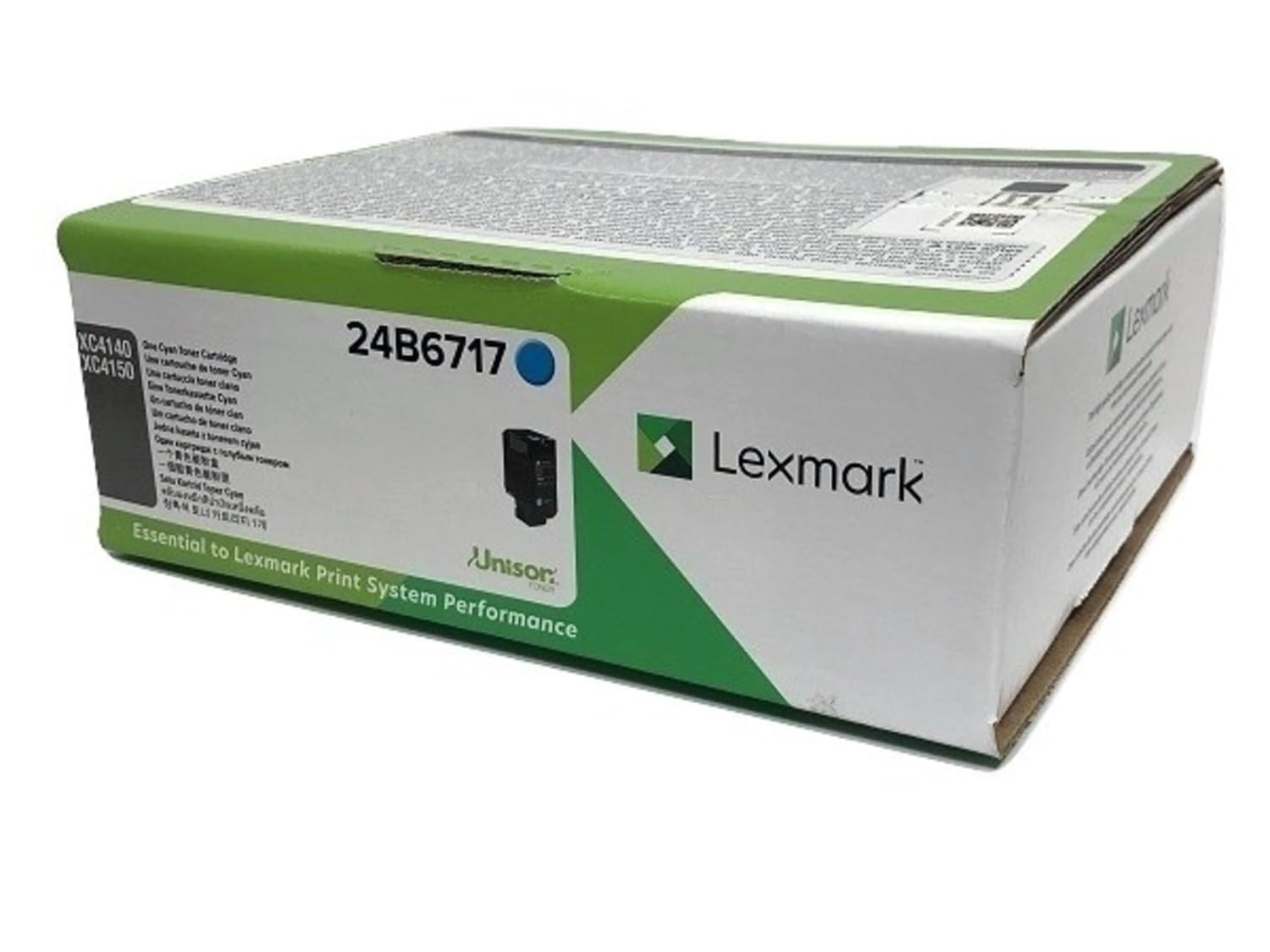 New, Pre-Owned - Lexmark XC4140 Standard Yield Cyan Toner Cartridge, 24B6717