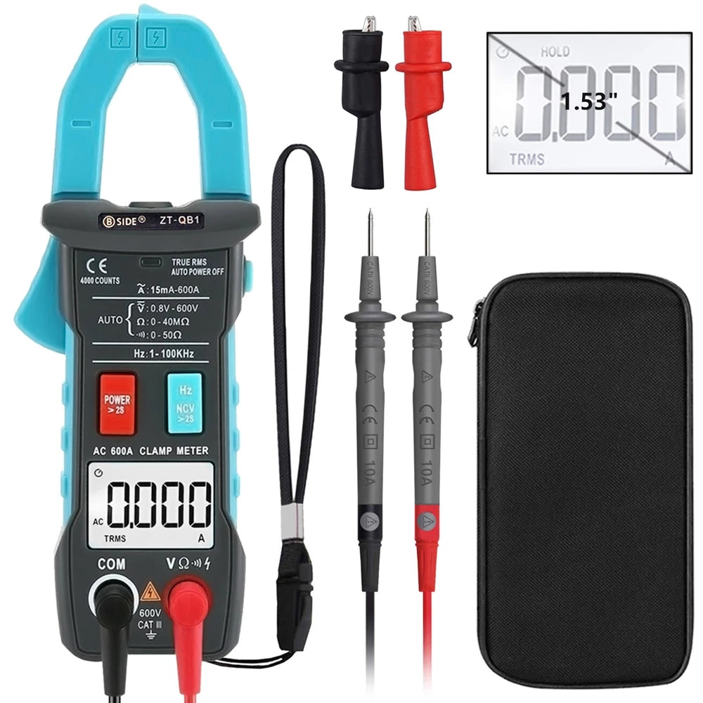 BSIDE ZT-QB1 Digital Clamp Meter T-RMS AC/DC Multimeter with NCV